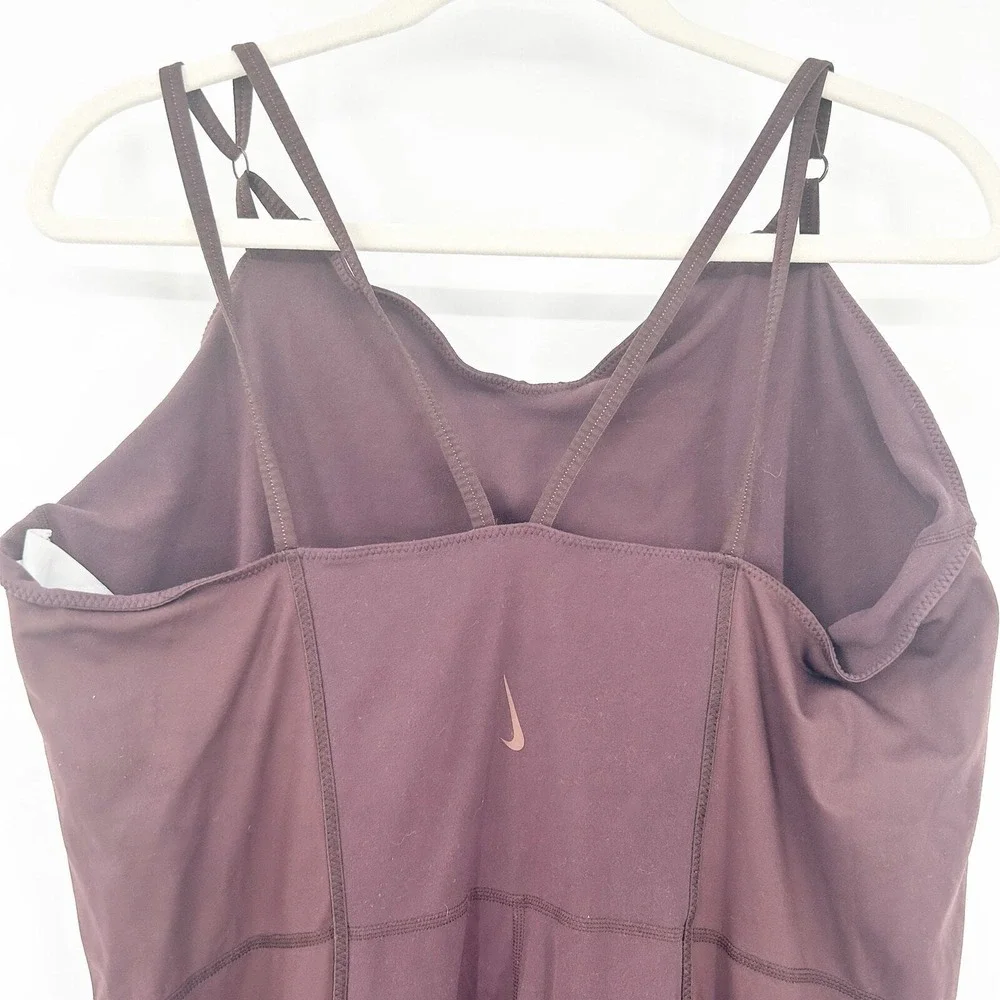 Nike Womens Yoga Luxe Dri-FIT Corset Balletcore Bodysuit Jumpsuit Size XXL Brown
